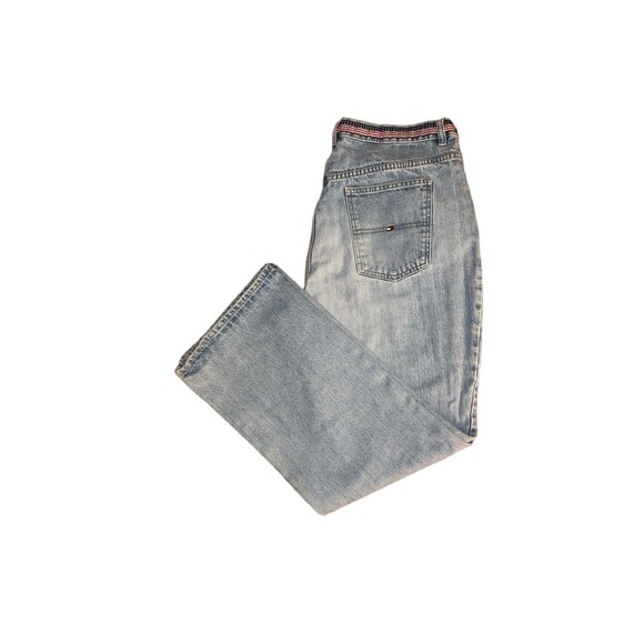 Vintage Tommy Hilfiger Womens Jeans Size 16 Flag Waist Band Straight Leg USA - Picture 3 of 6